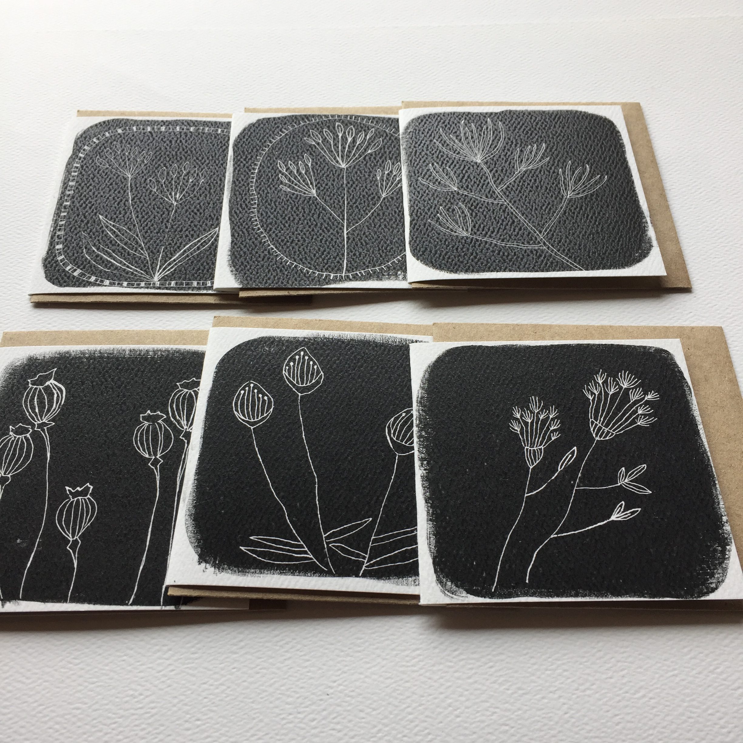 Botany Illustration mini note card set of 6 - Tree of Life Studio