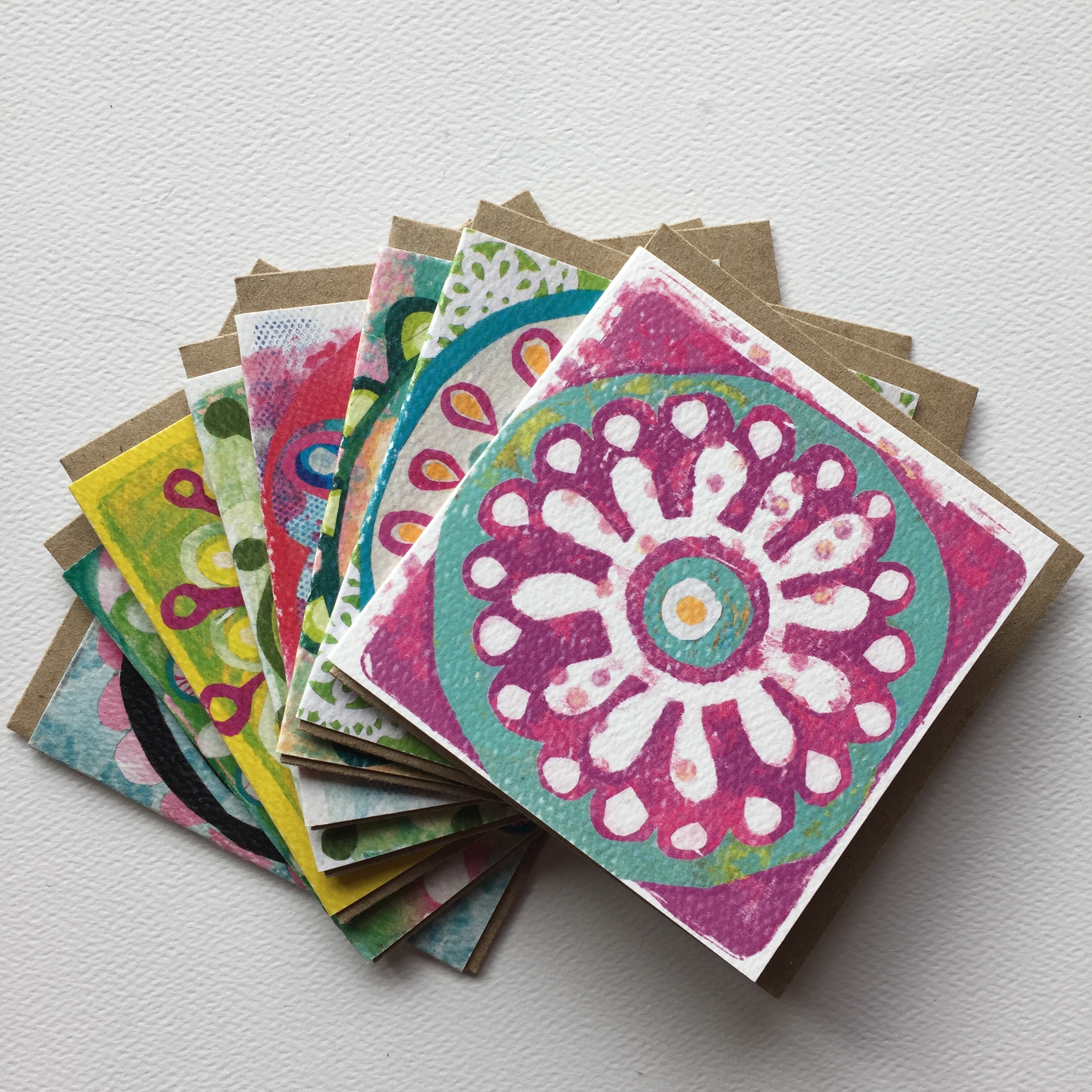 Mandala mini note card set of 8 - Tree of Life Studio