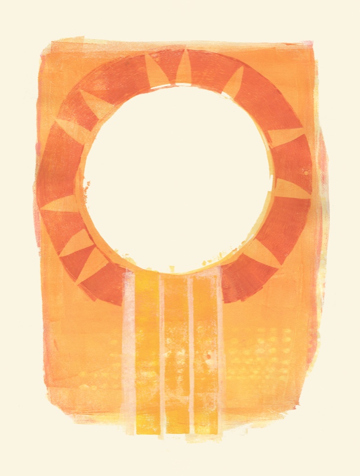 Giclee archival pigment print abstract sun art by Rebecca Lee Kunz of Santa Fe, New Mexico
